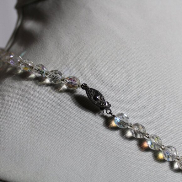 1950's Aurora Borealis Crystal Necklace 30 Inch Vintage - Picture 6 of 13